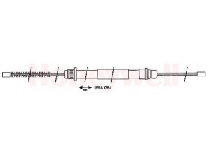 BENDIX 431221B trosas, stovėjimo stabdys 
 Stabdžių sistema -> Valdymo svirtys/trosai
7700769842