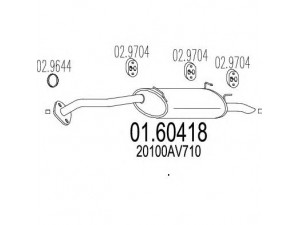 MTS 01.60418 galinis duslintuvas 
 Išmetimo sistema -> Duslintuvas
20100AV710