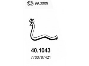 ASSO 40.1043 išleidimo kolektorius 
 Išmetimo sistema -> Išmetimo vamzdžiai
7700787421, 7700797750