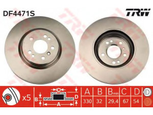 TRW DF4471S stabdžių diskas 
 Stabdžių sistema -> Diskinis stabdys -> Stabdžių diskas
1644210412, 1644211312, A1644210412