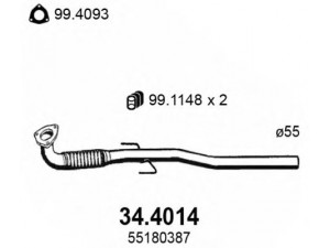 ASSO 34.4014 išleidimo kolektorius 
 Išmetimo sistema -> Išmetimo vamzdžiai
55180387, 5854225, 55180387, 5854225