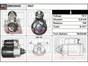 DELCO REMY DRS3940 starteris 
 Elektros įranga -> Starterio sistema -> Starteris
46231510, 5999906, 7612952, 7621040