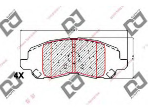 DJ PARTS BP1967 stabdžių trinkelių rinkinys, diskinis stabdys 
 Techninės priežiūros dalys -> Papildomas remontas
68035576AA