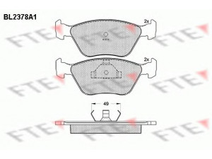 FTE BL2378A1 stabdžių trinkelių rinkinys, diskinis stabdys 
 Techninės priežiūros dalys -> Papildomas remontas
V89BB2K021AC