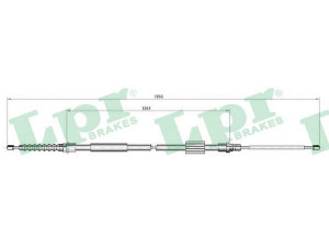 LPR C0696B trosas, stovėjimo stabdys 
 Stabdžių sistema -> Valdymo svirtys/trosai
6025105918, 6025105918