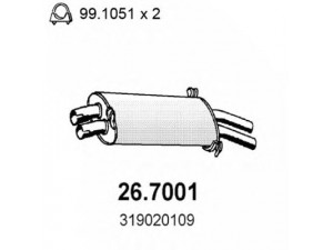 ASSO 26.7001 galinis duslintuvas 
 Išmetimo sistema -> Duslintuvas
319020109