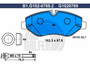 GALFER B1.G102-0769.2 stabdžių trinkelių rinkinys, diskinis stabdys 
 Techninės priežiūros dalys -> Papildomas remontas
0 6800 6732AA, 0 6800 6732AB, 6800 6732AA