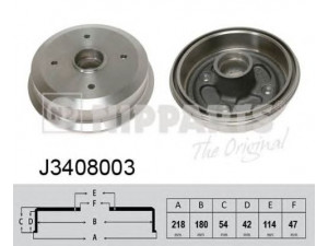 NIPPARTS J3408003 stabdžių būgnas 
 Stabdžių sistema -> Būgninis stabdys -> Stabdžių būgnas
43511-82001, 43511-82002, 96053404