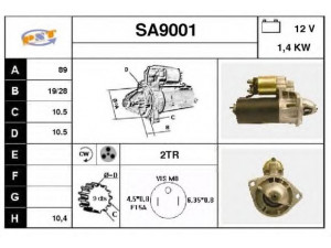 SNRA SA9001 starteris 
 Elektros įranga -> Starterio sistema -> Starteris
8826851, 8977498