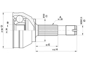 OPEN PARTS CVJ5463.10 jungčių komplektas, kardaninis velenas 
 Ratų pavara -> Sujungimai/komplektas
9566722180, 9566722180