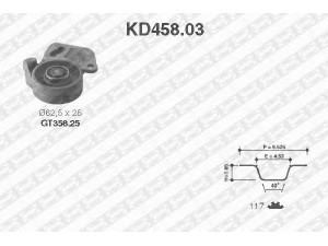 SNR KD458.03 paskirstymo diržo komplektas 
 Techninės priežiūros dalys -> Papildomas remontas
4349198, 4427068