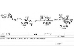 MTS C250994011684 išmetimo sistema 
 Išmetimo sistema -> Išmetimo sistema, visa