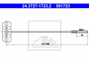 ATE 24.3727-1723.2 trosas, stovėjimo stabdys 
 Stabdžių sistema -> Valdymo svirtys/trosai
36402-4M600, 36402-4M60A, 36402-AV910