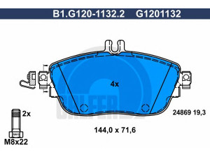 GALFER B1.G120-1132.2 stabdžių trinkelių rinkinys, diskinis stabdys 
 Techninės priežiūros dalys -> Papildomas remontas
006 420 46 20, 006 420 85 20, 008 420 06 20