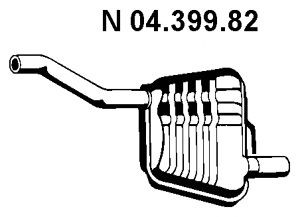 EBERSPÄCHER 04.399.82 galinis duslintuvas 
 Išmetimo sistema -> Duslintuvas
1 061 975, 1 067 724, 1 121 698