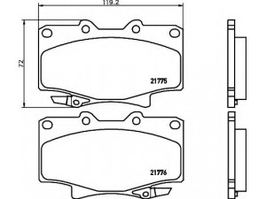 HELLA 8DB 355 016-871 stabdžių trinkelių rinkinys, diskinis stabdys 
 Techninės priežiūros dalys -> Papildomas remontas
0446560020, 04465YZZAL, 0449160150