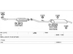 MTS C050011000711 išmetimo sistema 
 Išmetimo sistema -> Išmetimo sistema, visa