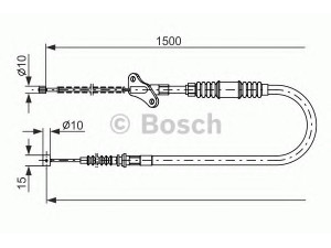 BOSCH 1 987 482 171 trosas, stovėjimo stabdys 
 Stabdžių sistema -> Valdymo svirtys/trosai
522425, 91152687, 91152687