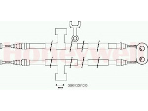 BENDIX 431359B trosas, stovėjimo stabdys 
 Stabdžių sistema -> Valdymo svirtys/trosai
82416096