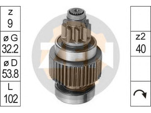 ERA 225433 laisvos eigos pavara, starteris 
 Elektros įranga -> Starterio sistema -> Starterių dalys
5811240030