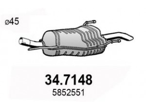 ASSO 34.7148 galinis duslintuvas 
 Išmetimo sistema -> Duslintuvas
13116516, 5852470, 5852551