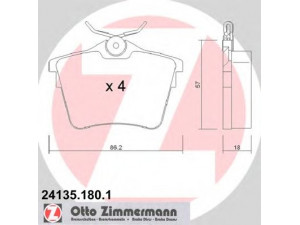 ZIMMERMANN 24135.180.1 stabdžių trinkelių rinkinys, diskinis stabdys 
 Techninės priežiūros dalys -> Papildomas remontas
425279, 425326, 425404, 425421