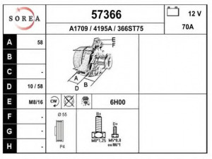 EAI 57366 kintamosios srovės generatorius
3140080E10, 3140083E10