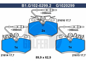 GALFER B1.G102-0299.2 stabdžių trinkelių rinkinys, diskinis stabdys 
 Techninės priežiūros dalys -> Papildomas remontas
95 647 733, 95 659 353, 95 661 871