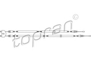 TOPRAN 302 063 trosas, stovėjimo stabdys 
 Stabdžių sistema -> Valdymo svirtys/trosai
1 140 391, 1 201 199, 1 206 909