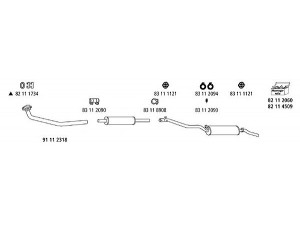 HJS VW_321 išmetimo sistema 
 Išmetimo sistema -> Išmetimo sistema, visa