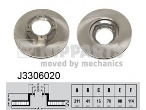 NIPPARTS J3306020 stabdžių diskas 
 Stabdžių sistema -> Diskinis stabdys -> Stabdžių diskas
43512-87214, 43512-87215