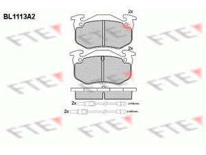 FTE BL1113A2 stabdžių trinkelių rinkinys, diskinis stabdys 
 Techninės priežiūros dalys -> Papildomas remontas
95589273, 95620859, 95624484, 60 00 008 125