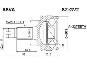 ASVA SZ-GV2 jungčių komplektas, kardaninis velenas 
 Ratų pavara -> Sujungimai/komplektas
44117-65J00, 44117-78K00, 44118-65J00