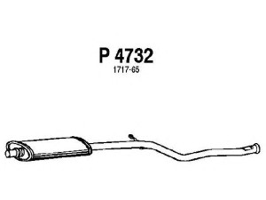 FENNO P4732 vidurinis duslintuvas 
 Išmetimo sistema -> Duslintuvas
1717-65, 1717-80, 1728-99, 1717-65