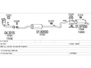MTS C070094001019 išmetimo sistema 
 Išmetimo sistema -> Išmetimo sistema, visa