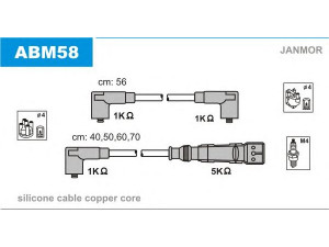 JANMOR ABM58 uždegimo laido komplektas 
 Kibirkšties / kaitinamasis uždegimas -> Uždegimo laidai/jungtys
032905041, 032905483G, 803 998 031