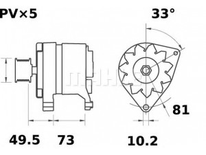 MAHLE ORIGINAL MG 208 kintamosios srovės generatorius 
 Elektros įranga -> Kint. sr. generatorius/dalys -> Kintamosios srovės generatorius
46231690, 46231721, 7647441, 7648126