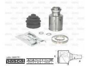 PASCAL G83017PC jungčių komplektas, kardaninis velenas 
 Ratų pavara -> Sujungimai/komplektas
FG01-22-520
