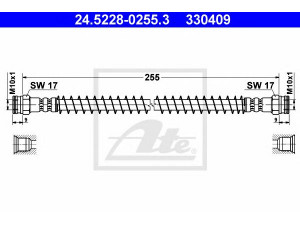 ATE 24.5228-0255.3 stabdžių žarnelė 
 Stabdžių sistema -> Stabdžių žarnelės
4806 53, 4816 29