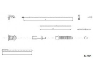 CABOR 10.0384 akceleratoriaus trosas 
 Variklis -> Oro tiekimas -> Akceleratoriaus trosas/jungtis
5000387157, 5000387500, 5000394242