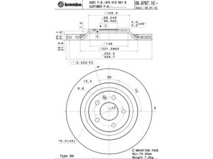 BREMBO 09.9767.10 stabdžių diskas 
 Dviratė transporto priemonės -> Stabdžių sistema -> Stabdžių diskai / priedai
4F0615601B