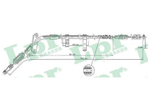 LPR C0374B trosas, stovėjimo stabdys 
 Stabdžių sistema -> Valdymo svirtys/trosai
B09244410A, B09244410D