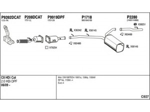 FENNO CI837 išmetimo sistema 
 Išmetimo sistema -> Išmetimo sistema, visa