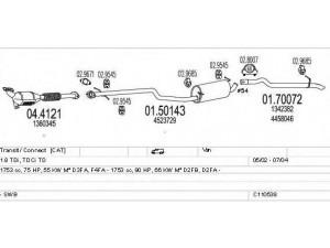 MTS C110539009162 išmetimo sistema 
 Išmetimo sistema -> Išmetimo sistema, visa