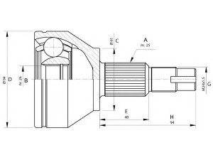 OPEN PARTS CVJ5706.10 jungčių komplektas, kardaninis velenas 
 Ratų pavara -> Sujungimai/komplektas
46308266, 71771186