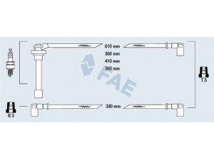 FAE 85840 uždegimo laido komplektas 
 Kibirkšties / kaitinamasis uždegimas -> Uždegimo laidai/jungtys
22450-71J25, 22450-71J26, 22450-74Y26