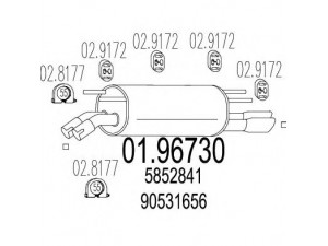 MTS 01.96730 galinis duslintuvas 
 Išmetimo sistema -> Duslintuvas
5852841, 5852934, 90466788, 90531656