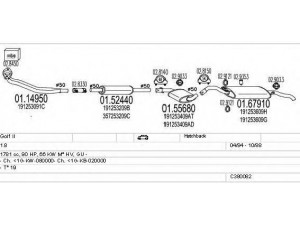 MTS C380082002876 išmetimo sistema 
 Išmetimo sistema -> Išmetimo sistema, visa