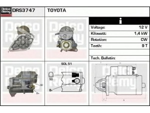 DELCO REMY DRS3747 starteris 
 Elektros įranga -> Starterio sistema -> Starteris