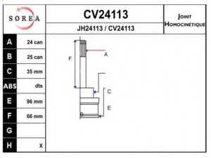 EAI CV24113K jungčių komplektas, kardaninis velenas